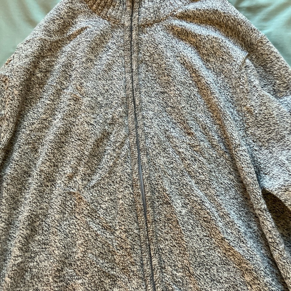 Croft & Barrow Gray Knit Zip Up Turtle Neck Sweater